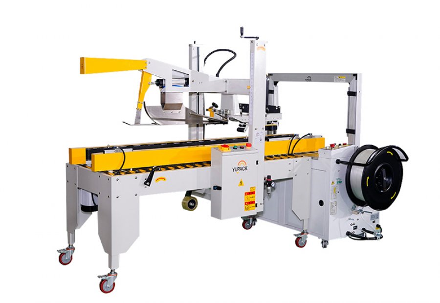 Automatic tape box case Carton sealer & Strapping Machine