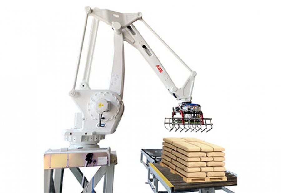 Bag palletizing robot, automatic bag stacking machine, YUPACK, industrial packaging automation