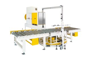 Vertical Automatic Pallet Strapping Machine (Side-Mounted Head) – product image, industrial automation, packaging machine