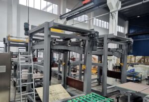 High level palletizer – product image, industrial automation, packaging machine