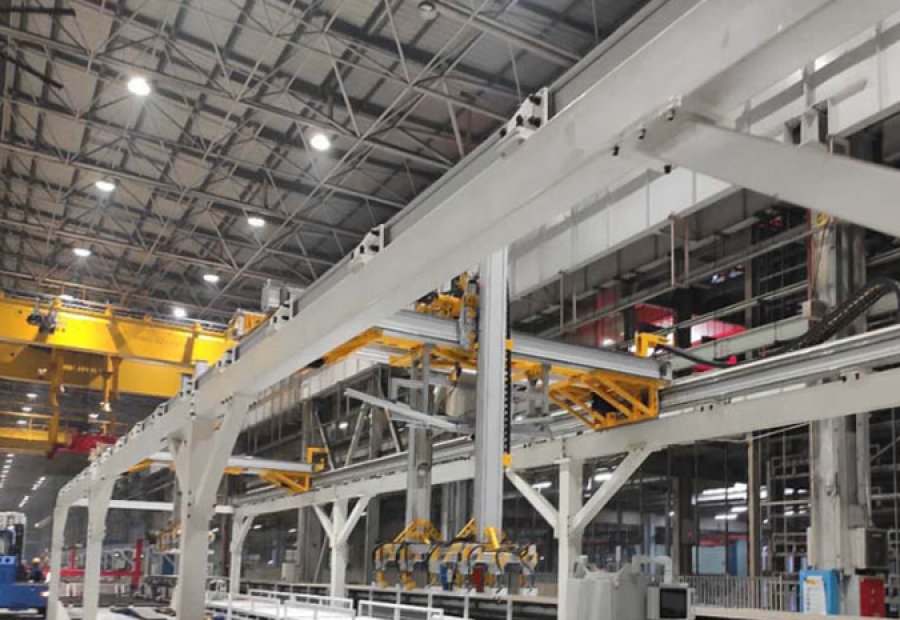 Truss palletizer robot, automatic palletizing system, YUPACK, industrial automation